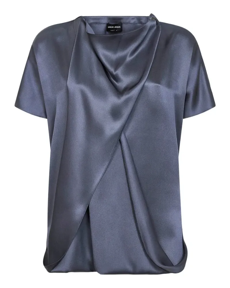 Giorgio Armani draped asymmetric top - Blau Blau