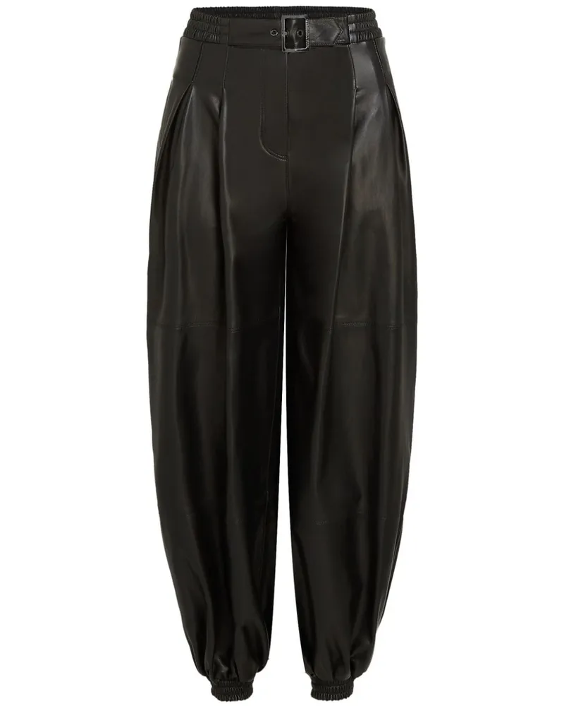 Karl Lagerfeld KL Studio Voluminous Lederhose - Schwarz Schwarz