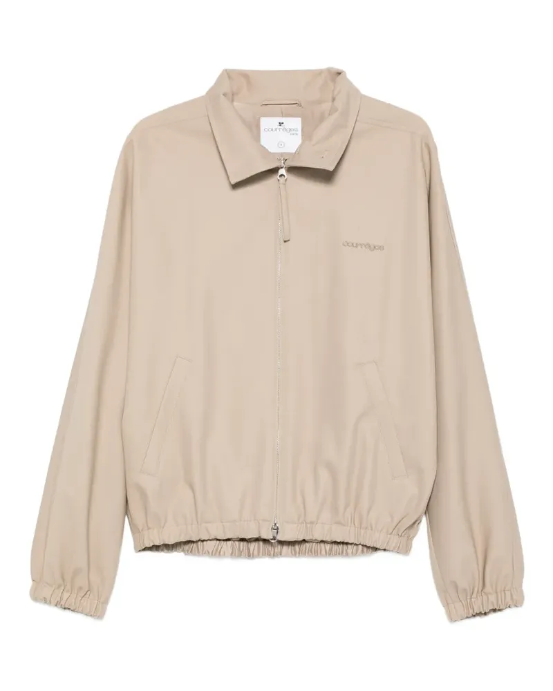 Courrèges zipped cotton bomber jacket - Nude Nude