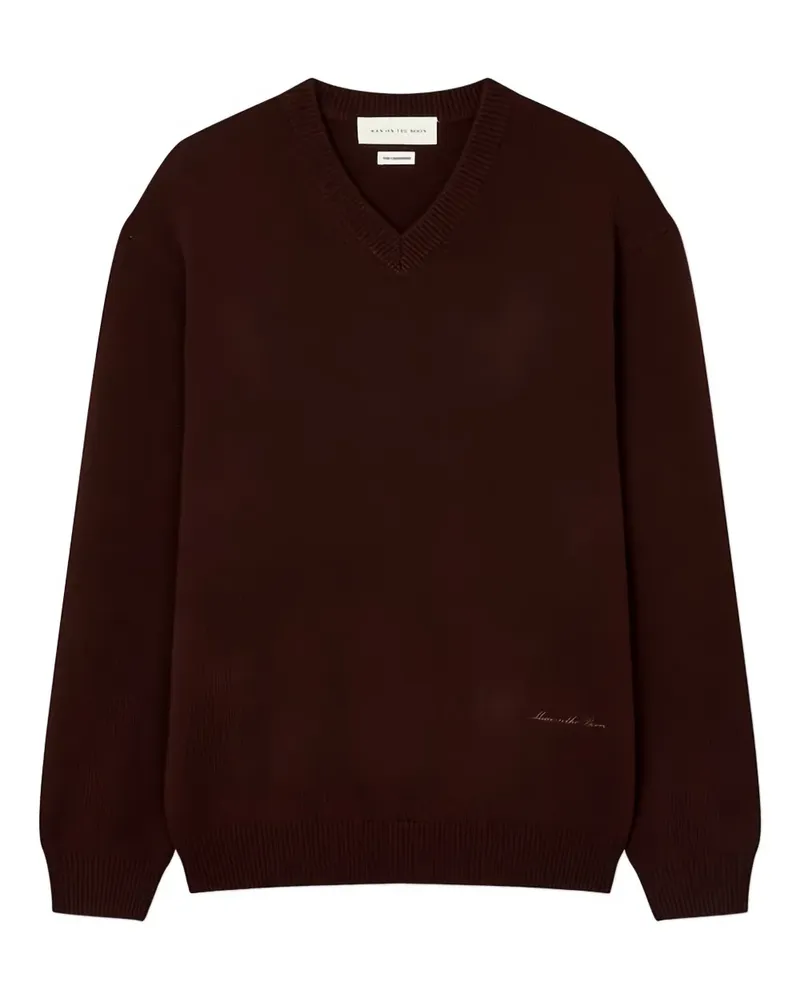 ManOnTheBoon Pullover mit V-Ausschnitt - Braun Braun