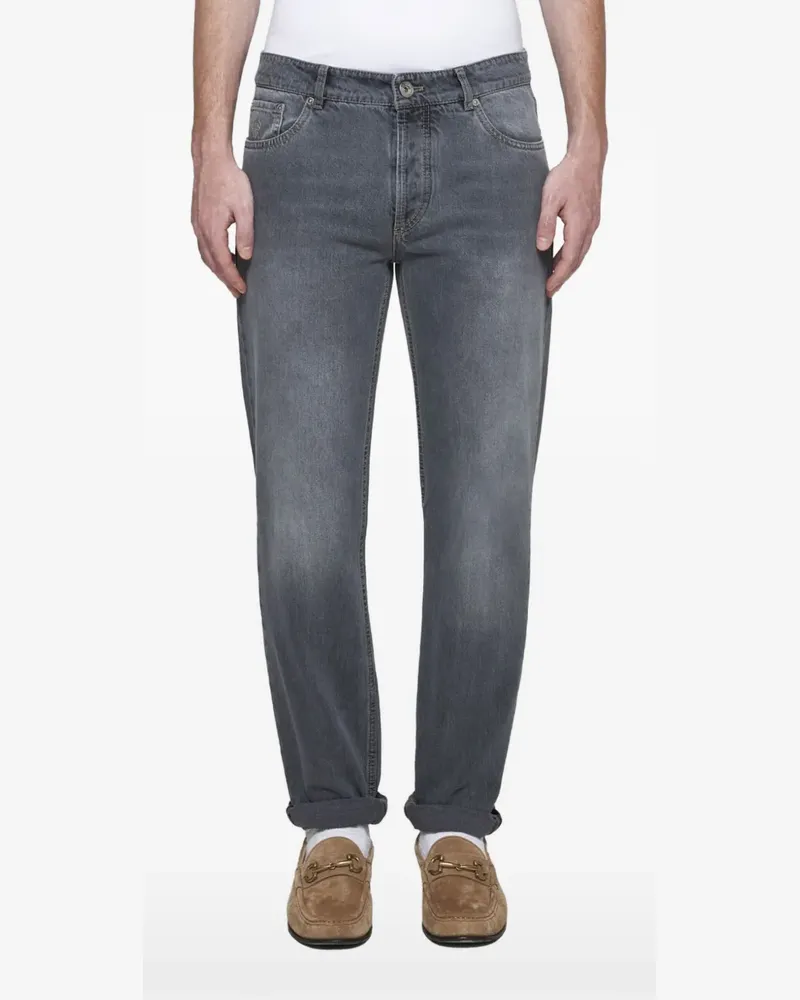 Brunello Cucinelli faded straight-leg jeans - Grau Grau