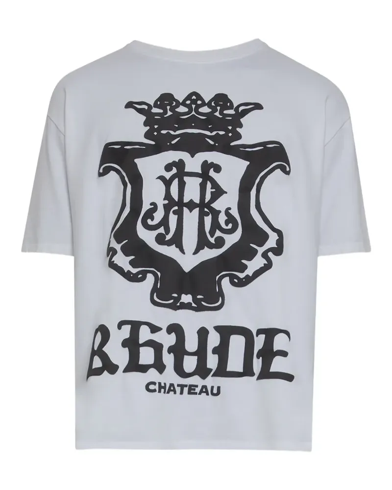 RHUDE Oversized-T-Shirt mit Wappen - Weiß Weiß