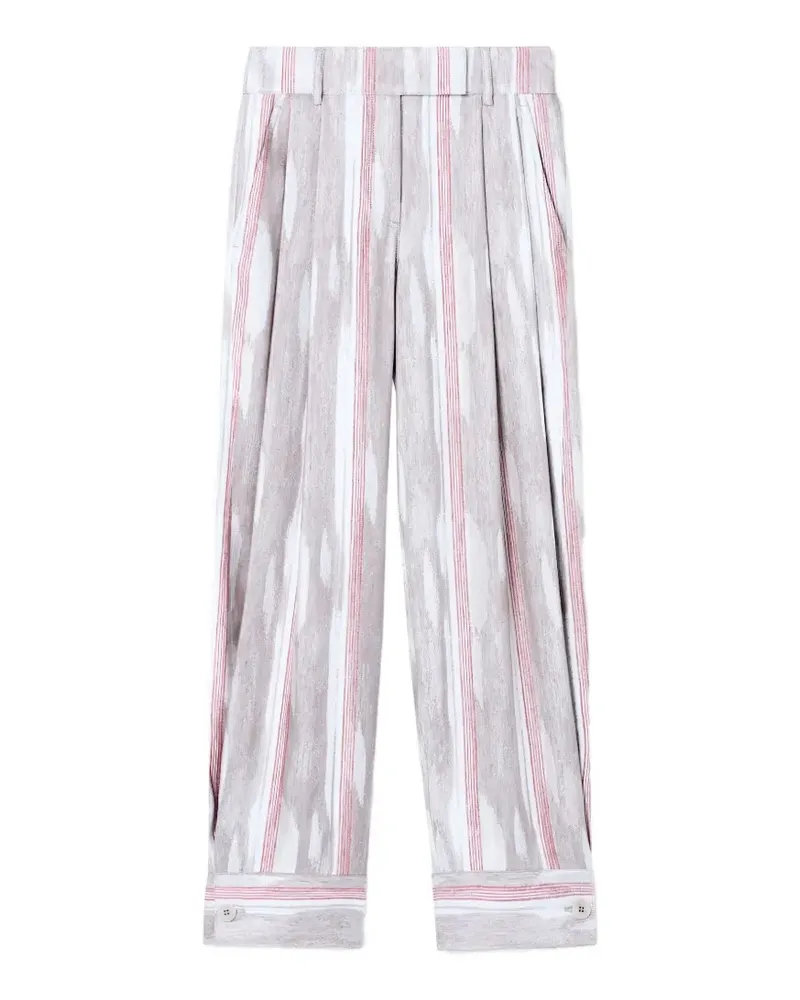 Giorgio Armani Hose mit Streifen-Print und geknöpften Bündchen - Grau Grau