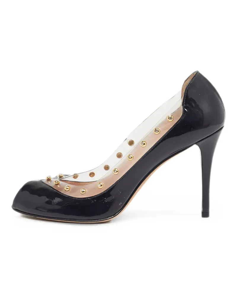 Stuart Weitzman studded peep-toe heeled pumps - Schwarz Schwarz