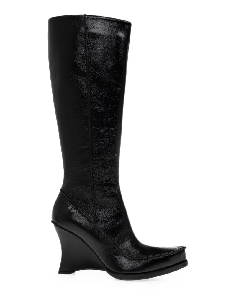 Diesel D-Lucette Stiefel mit Wedge-Absatz - Schwarz Schwarz
