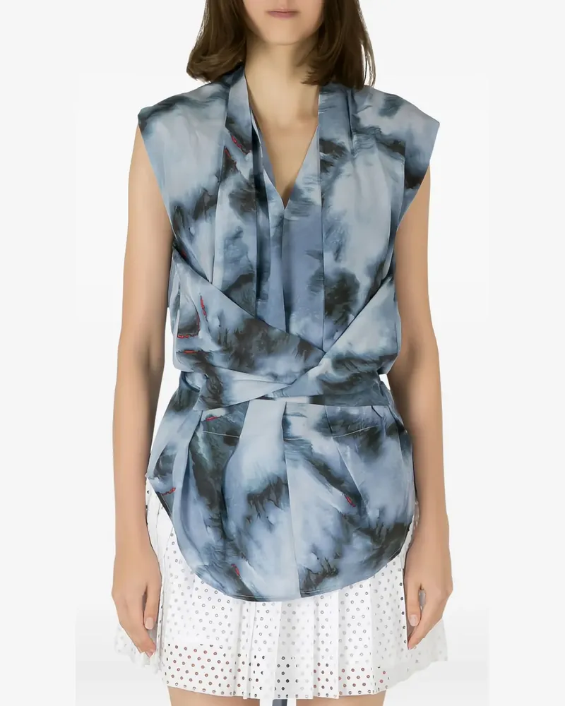 IRO Wickeloberteil mit Batikmuster - Grau Grau