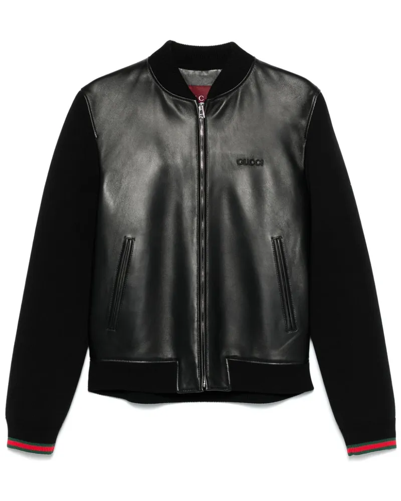 Gucci Bomberjacke aus Leder - Schwarz Schwarz