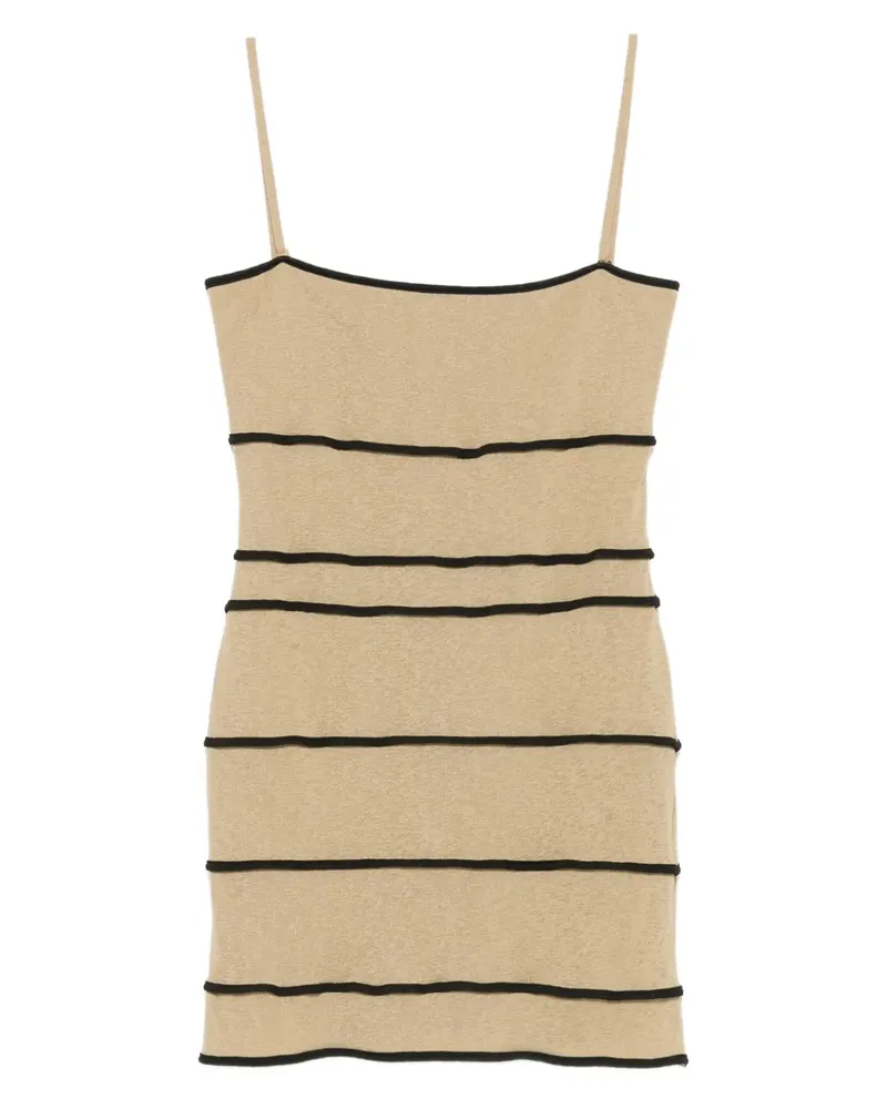 Nanushka Gestreiftes Minikleid mit Schlauch - Nude Nude