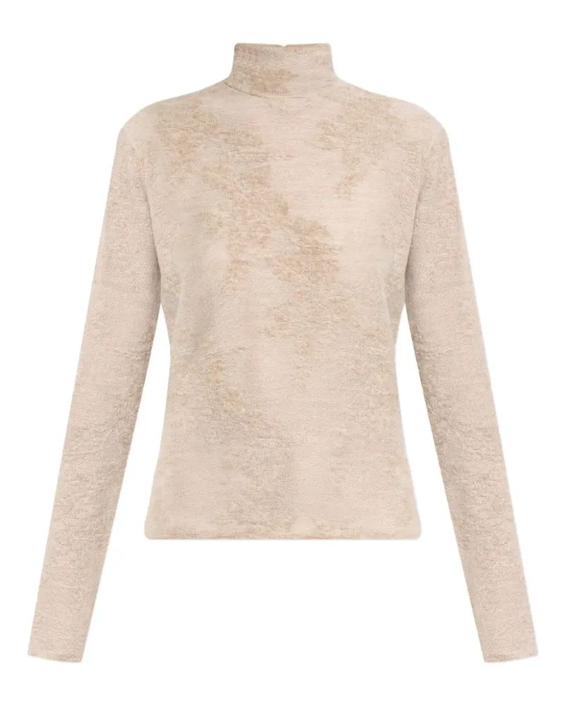 Ganni Pullover mit Stehkragen - Nude Nude