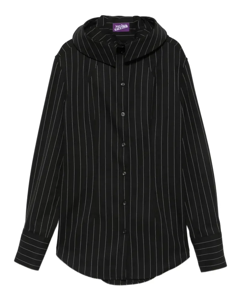 Jean Paul Gaultier Hoodie mit Nadelstreifen - Schwarz Schwarz