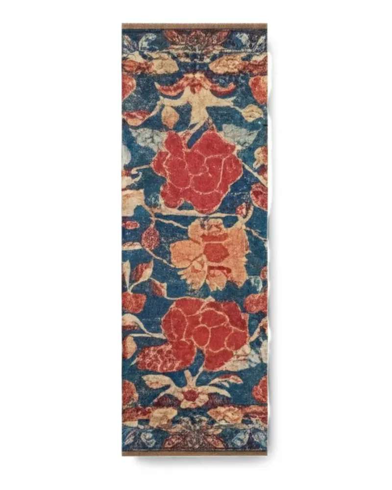 Pierre-Louis Mascia floral-print silk-blend scarf - Blau Blau