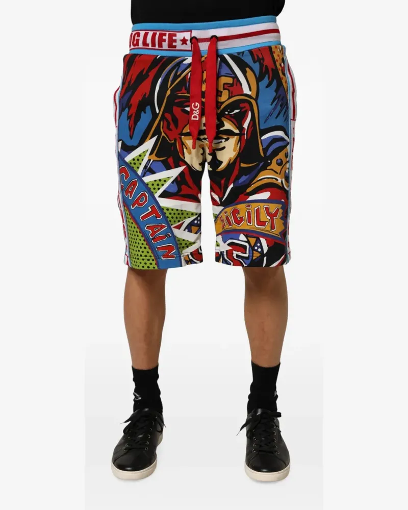 Dolce & Gabbana Captain Sicily graphic-print shorts - Blau Blau