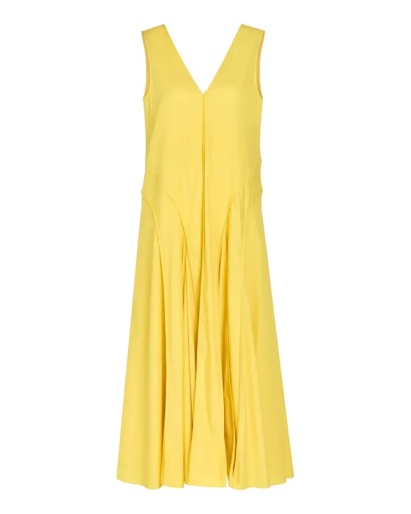 Another Tomorrow Maxikleid mit V-Ausschnitt - Gelb Gelb