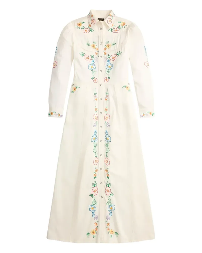 Ralph Lauren Midikleid mit Blumenstickerei - Nude Nude