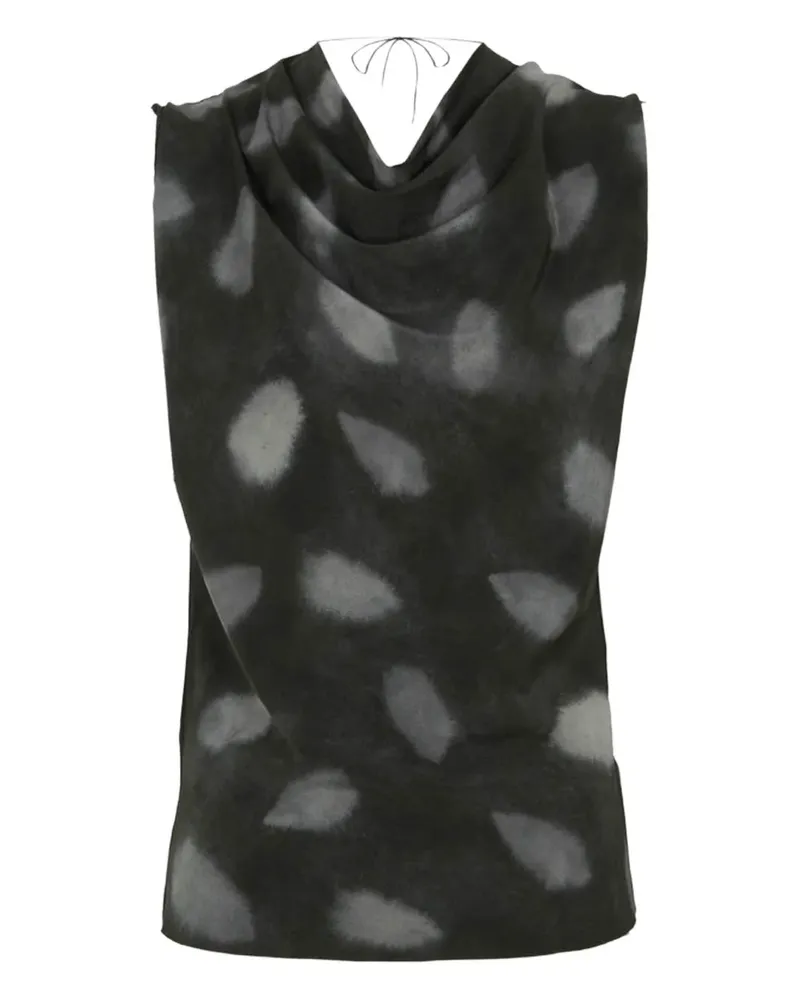 Cortana Menta asymmetric-neck patterned top - Grün Grün