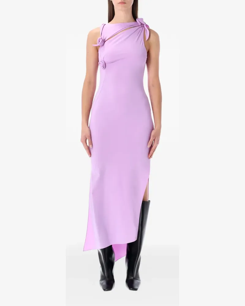 COPERNI rose-appliqué midi dress - Violett Violett