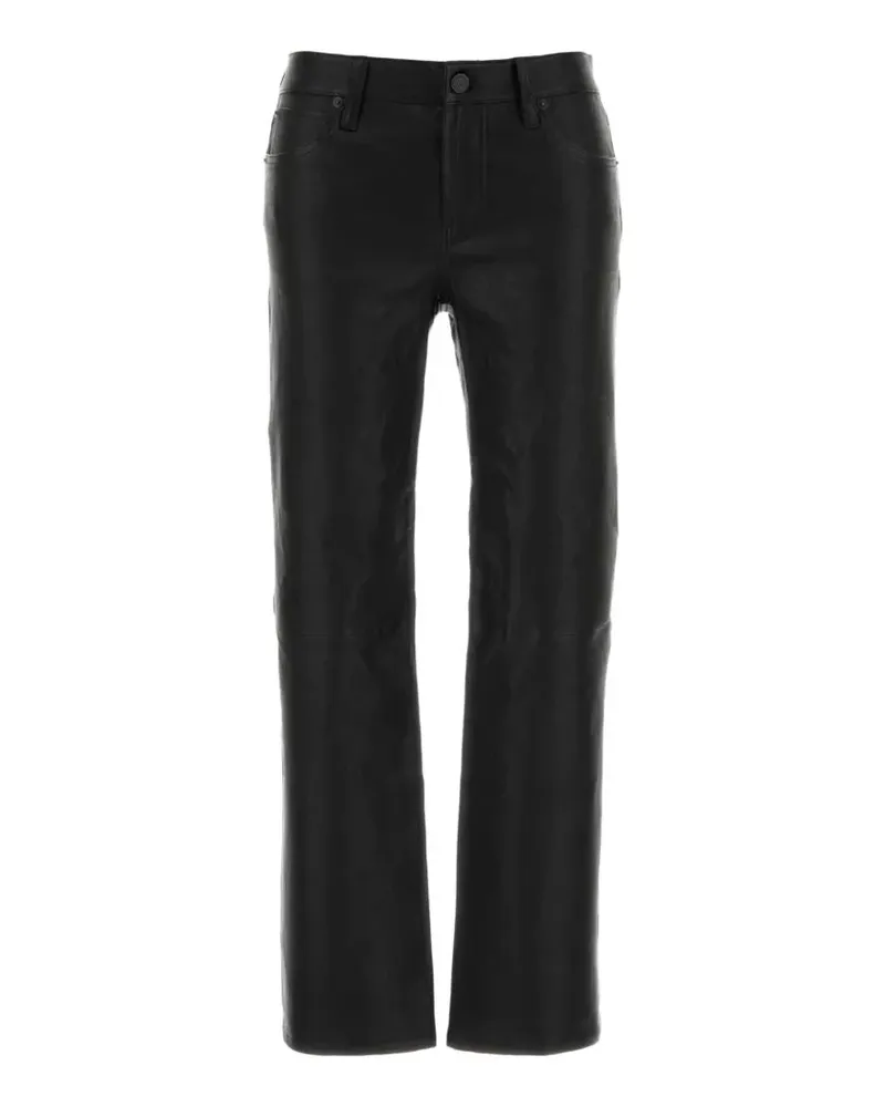 Frame Denim The Cigarette leather low-rise trousers - Schwarz Schwarz