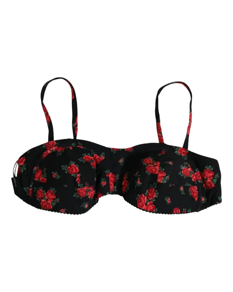 Dolce & Gabbana floral-print underwire bikini top - Schwarz Schwarz