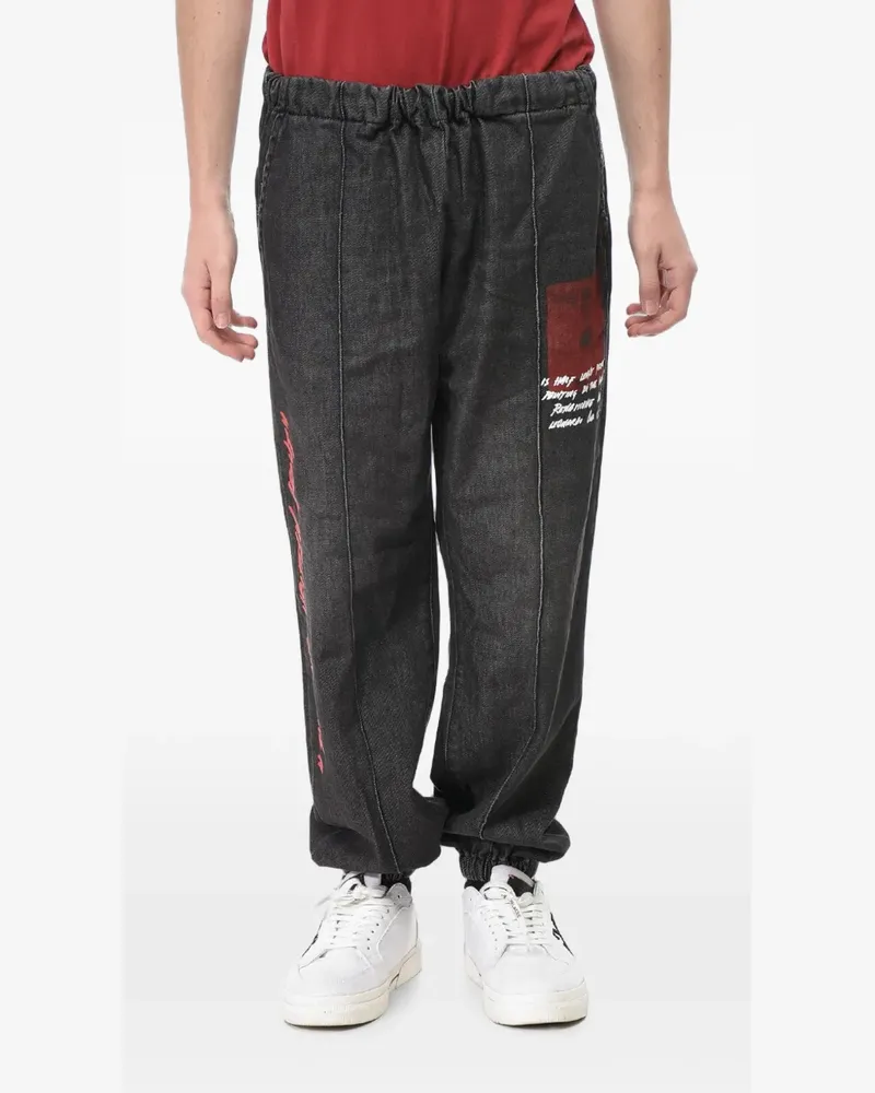 OFF-WHITE logo-print track trousers - Schwarz Schwarz