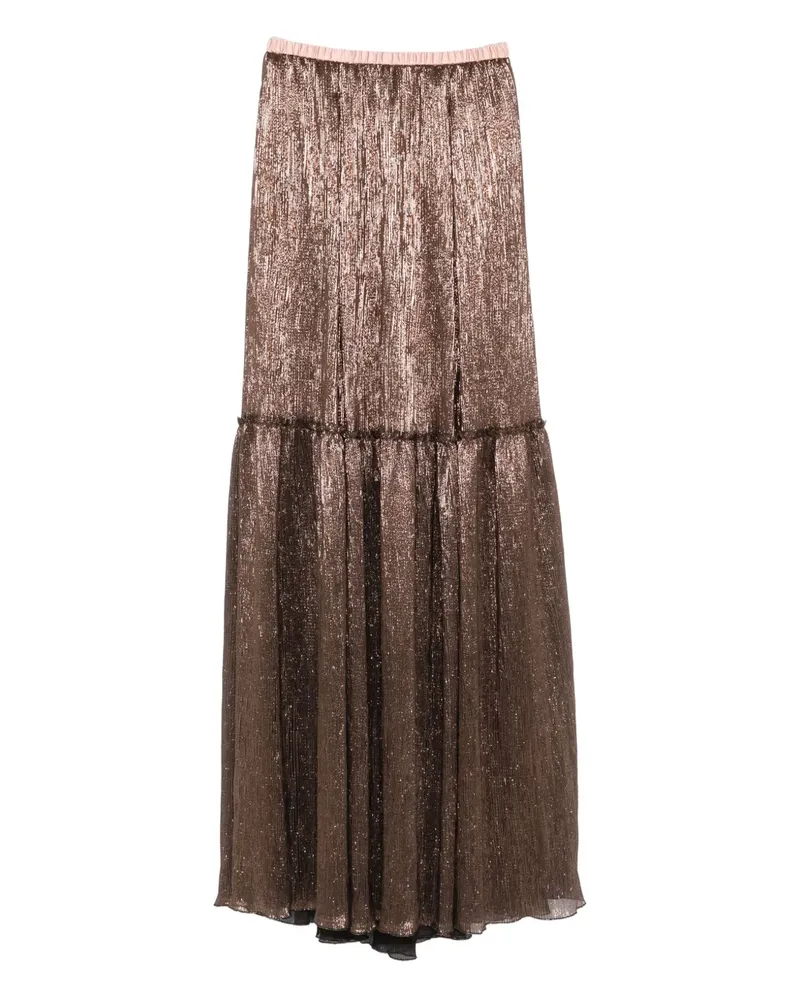 forte_forte Faltenrock im Metallic-Look - Braun Braun