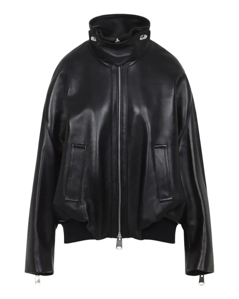 KHAITE zip-fastening funnel-neck jacket - Schwarz Schwarz