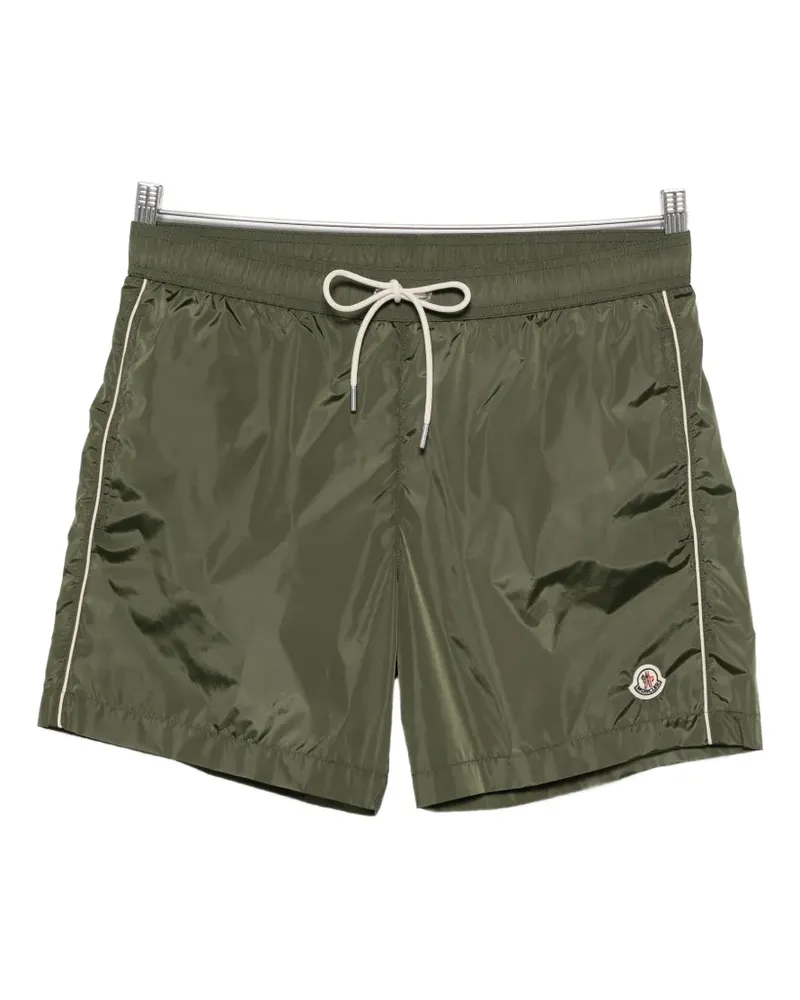Moncler logo-patch drawstring-waist swim shorts - Grün Grün