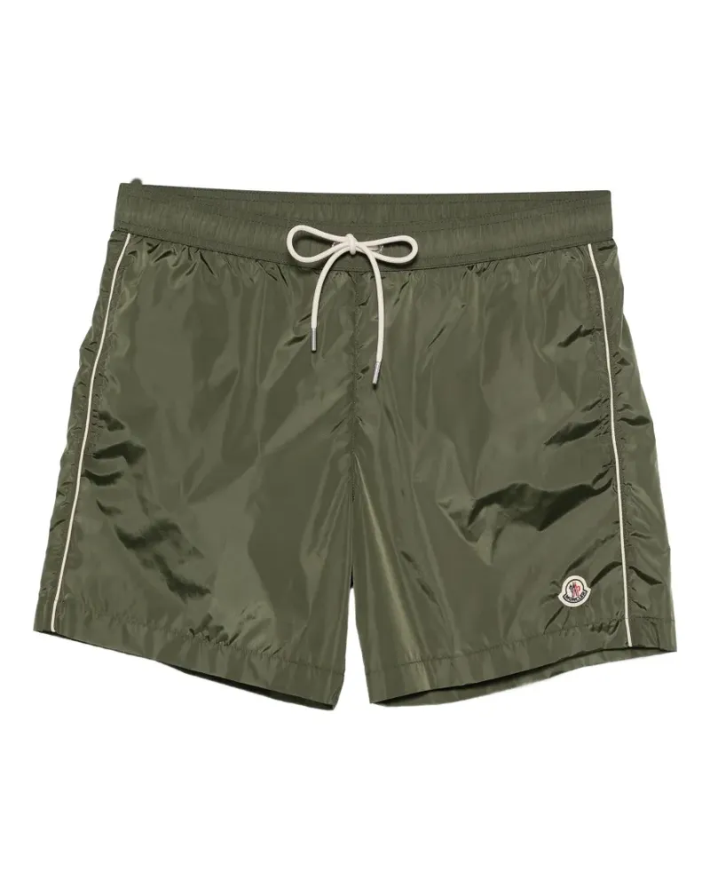 Moncler logo-patch drawstring-waist swim shorts - Grün Grün