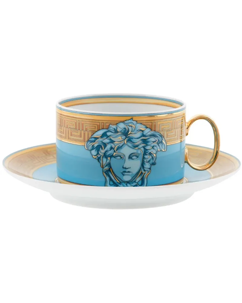 Versace Coin Medusa Espressotasse mit Untersetzer - Nude Nude