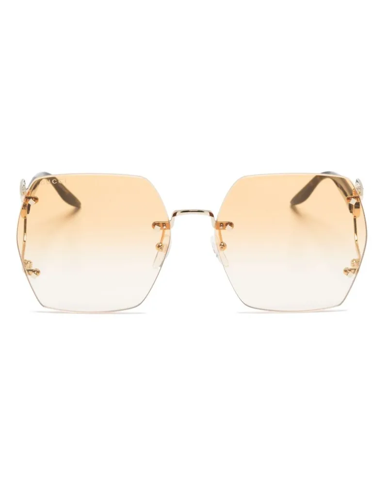 Gucci Sonnenbrille mit geometrischem Gestell - Braun Braun