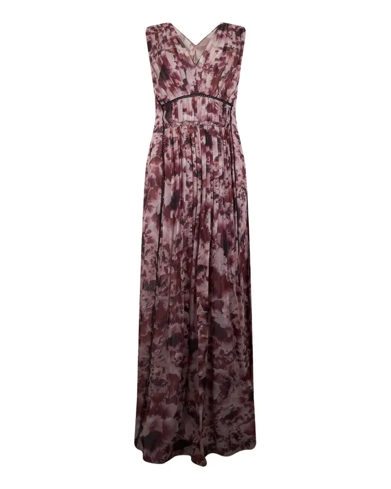 Alberta Ferretti Maxikleid mit Blumenprint - Violett Violett