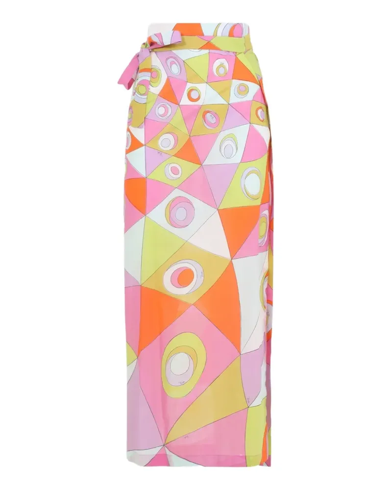 Emilio Pucci geometric-print wrap maxi skirt - Rosa Rosa