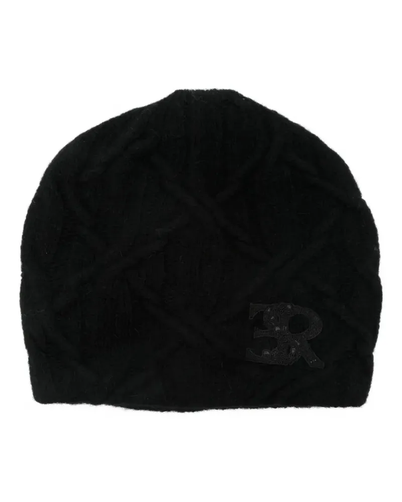 Ermanno Scervino Beanie mit Logo - Schwarz Schwarz