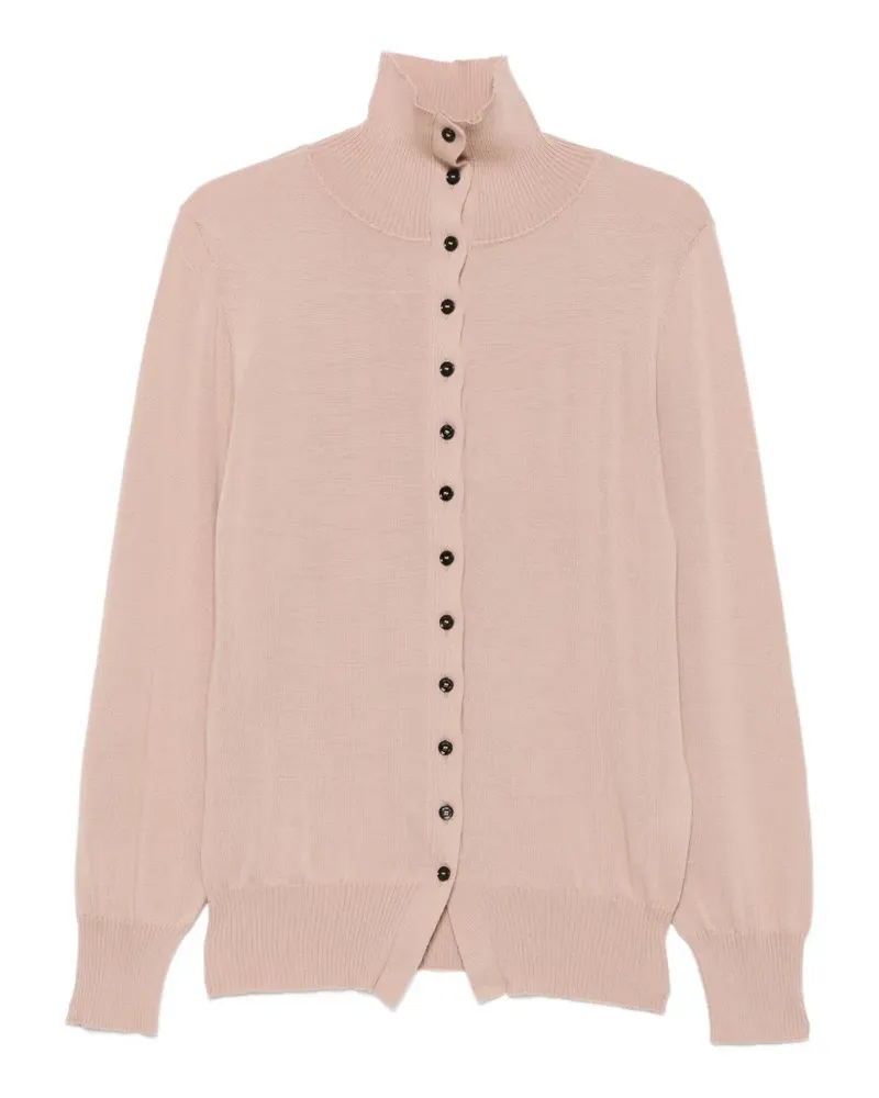 Liviana Conti high-neck button-up cardigan - Nude Nude