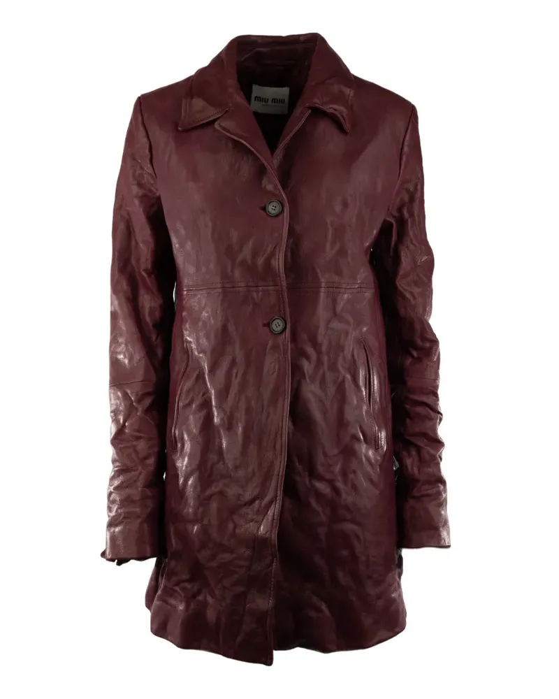 Miu Miu Mantel aus Leder - Rot Rot