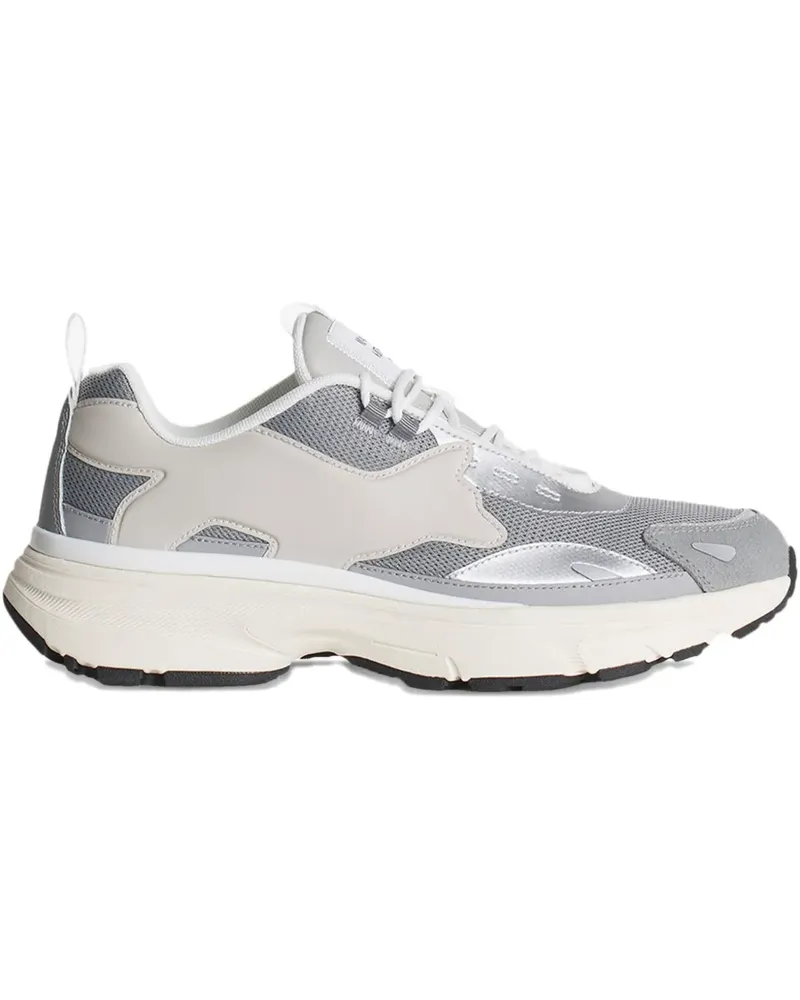 Kitsuné silver panelled sneakers - Grau Grau