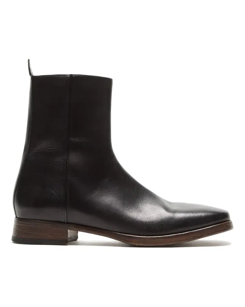 Acne Studios square-toe leather boots - Schwarz Schwarz