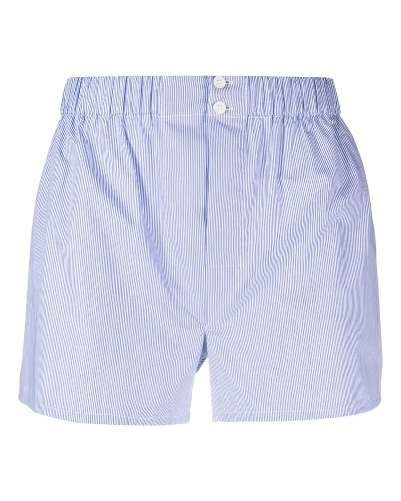 Brioni Gestreifte Boxershorts Blau