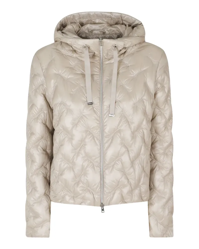 Herno chevron-quilted hooded jacket - Nude Nude
