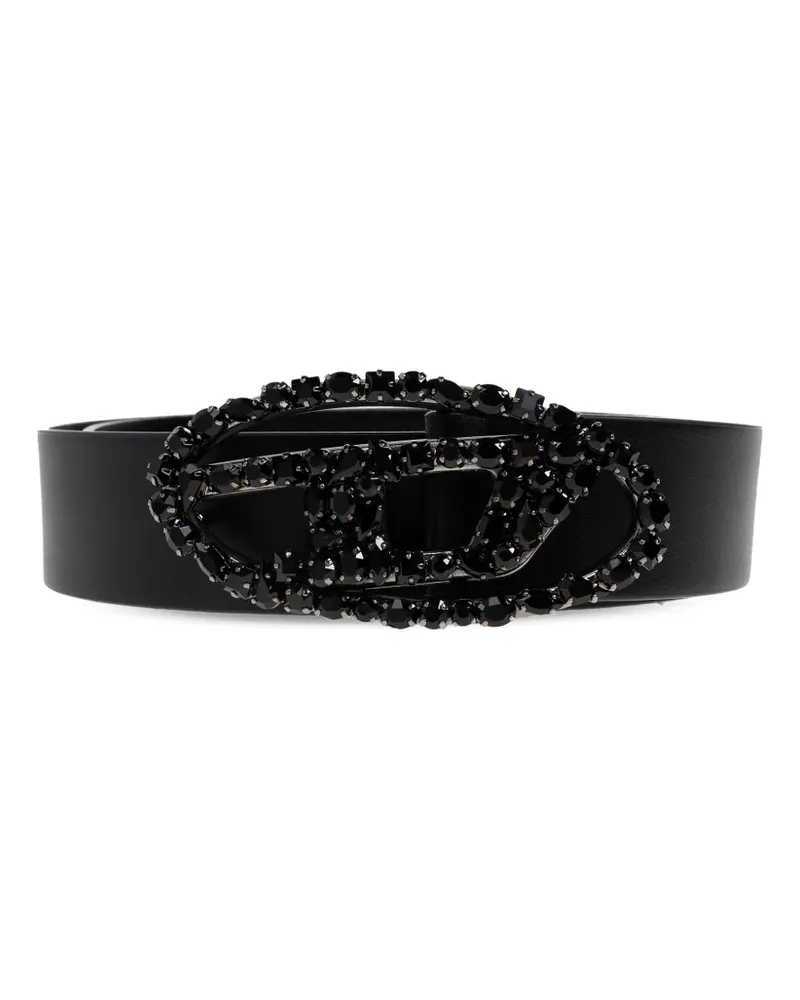 Diesel B-1DR oval logo belt - Schwarz Schwarz