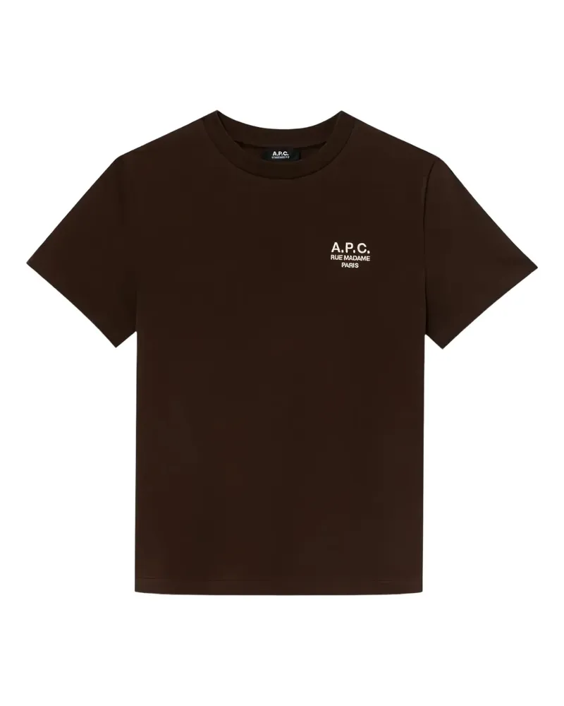 A.P.C. Standard Rue Madame T-Shirt mit Logo - Braun Braun