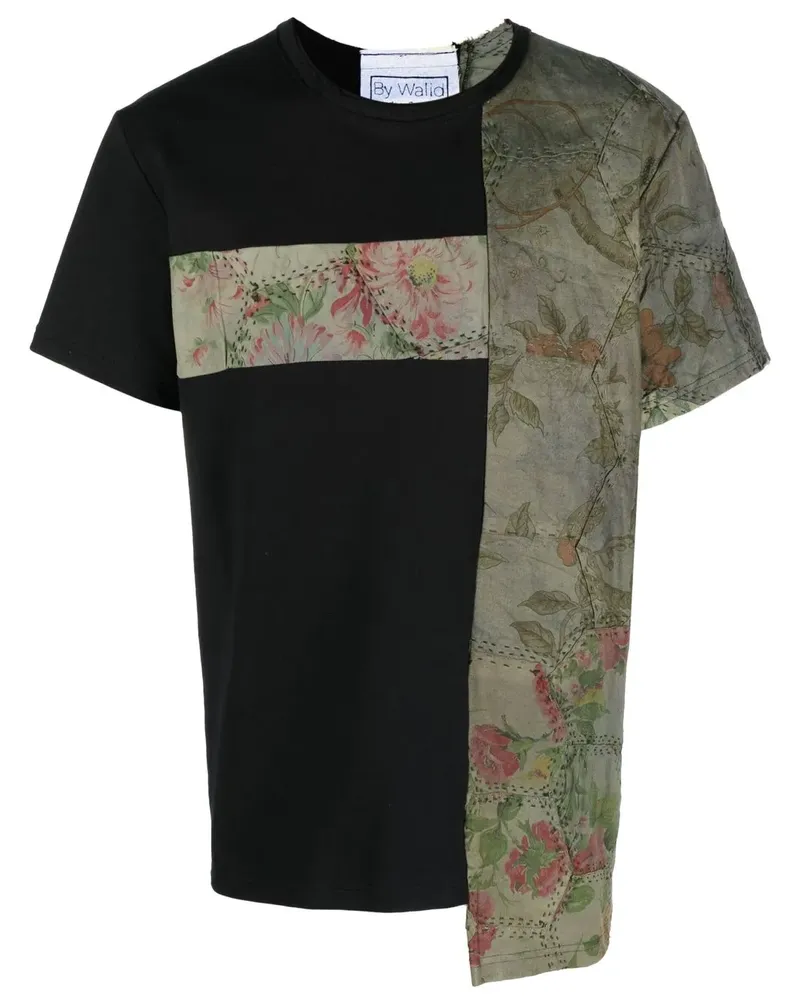 BY WALID Patchy two-tone T-shirt - Schwarz Schwarz