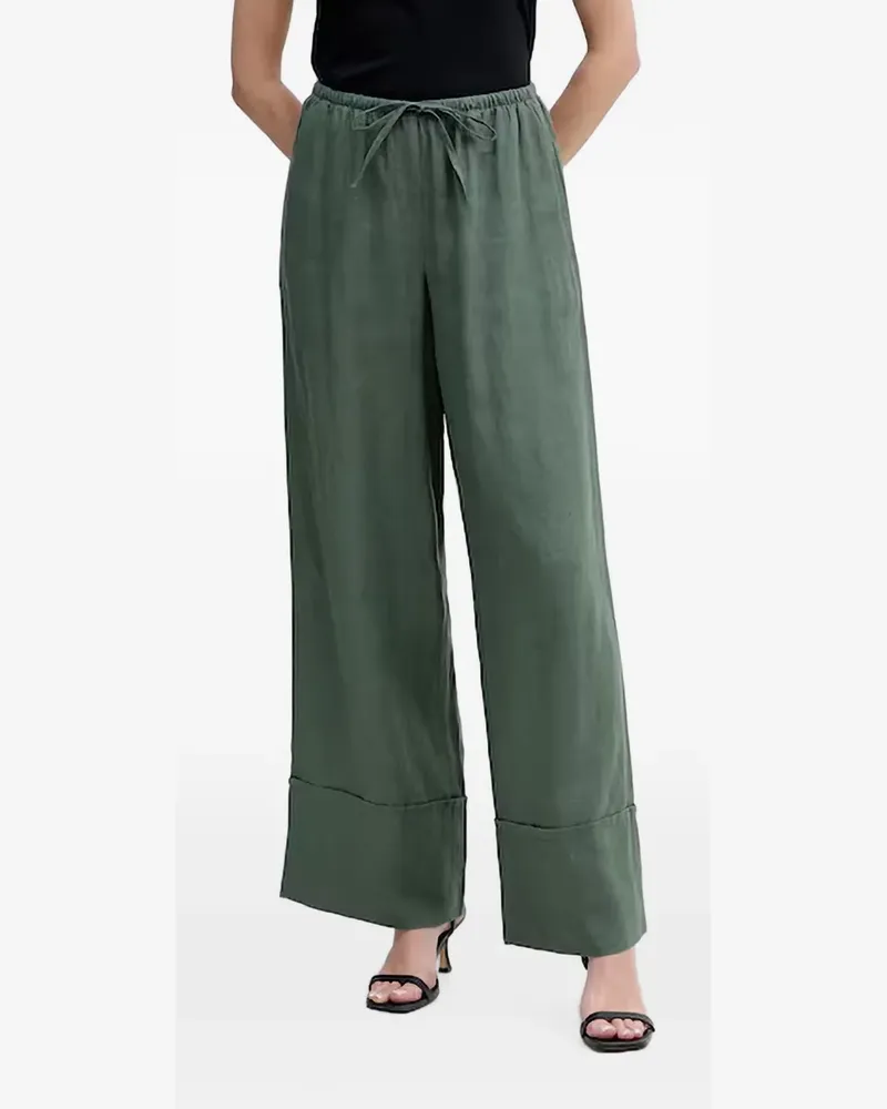 Benetton Weite Hose mit Kordelzug - Grün Grün