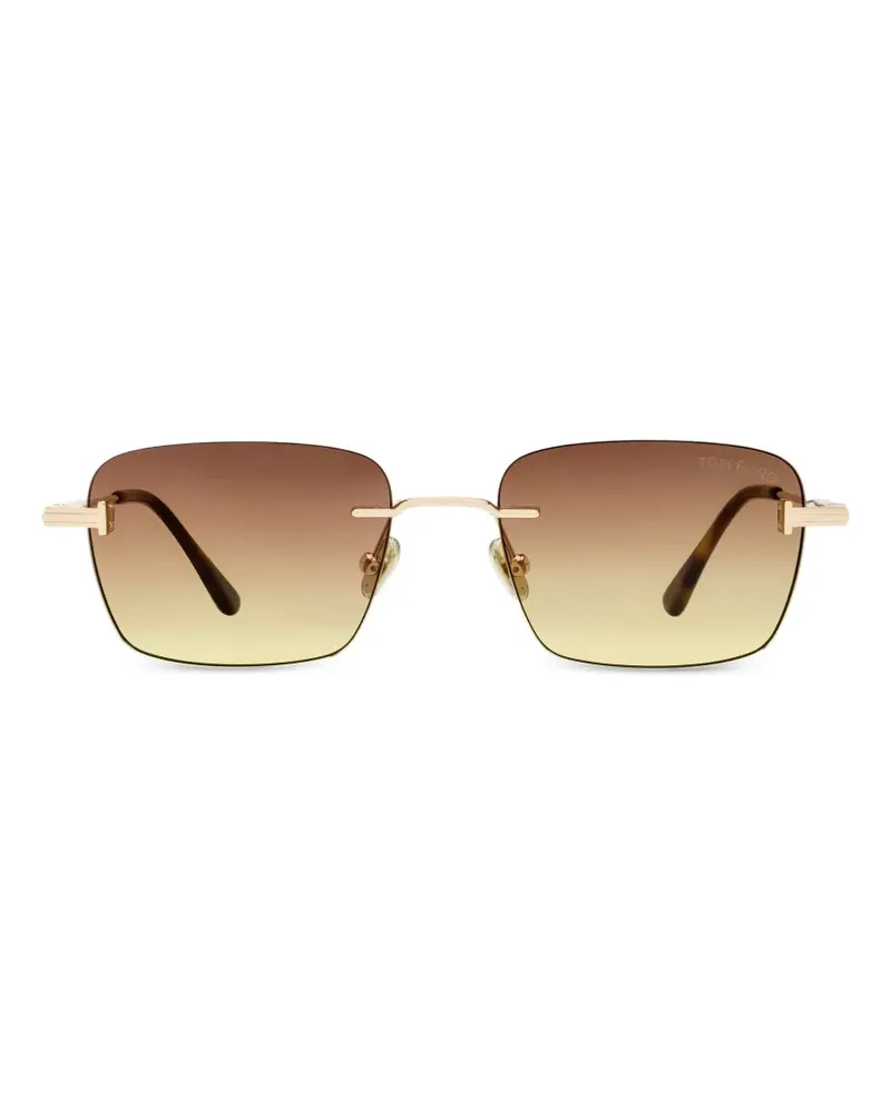 Tom Ford Rahmenlose Jake Sonnenbrille mit eckigen Gläsern - Gold Gold