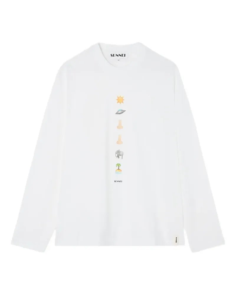 SUNNEI emoji-print long-sleeve T-shirt - Weiß Weiß