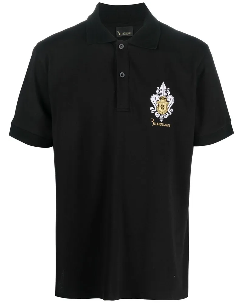 Billionaire Poloshirt mit Logo-Stickerei - Schwarz Schwarz