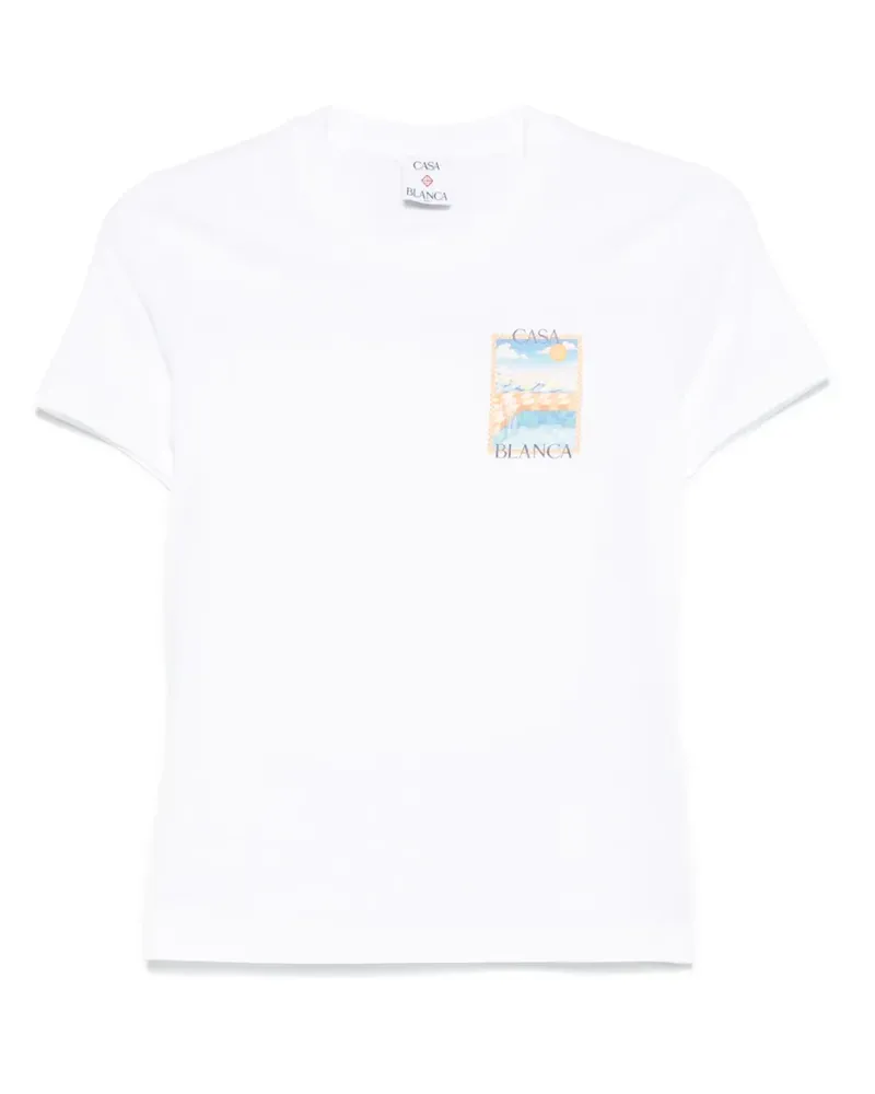Casablanca Paris Surreal T-Shirt mit Print - Weiß Weiß