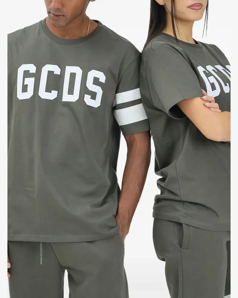 GCDS logo stripe T-shirt - Grau Grau