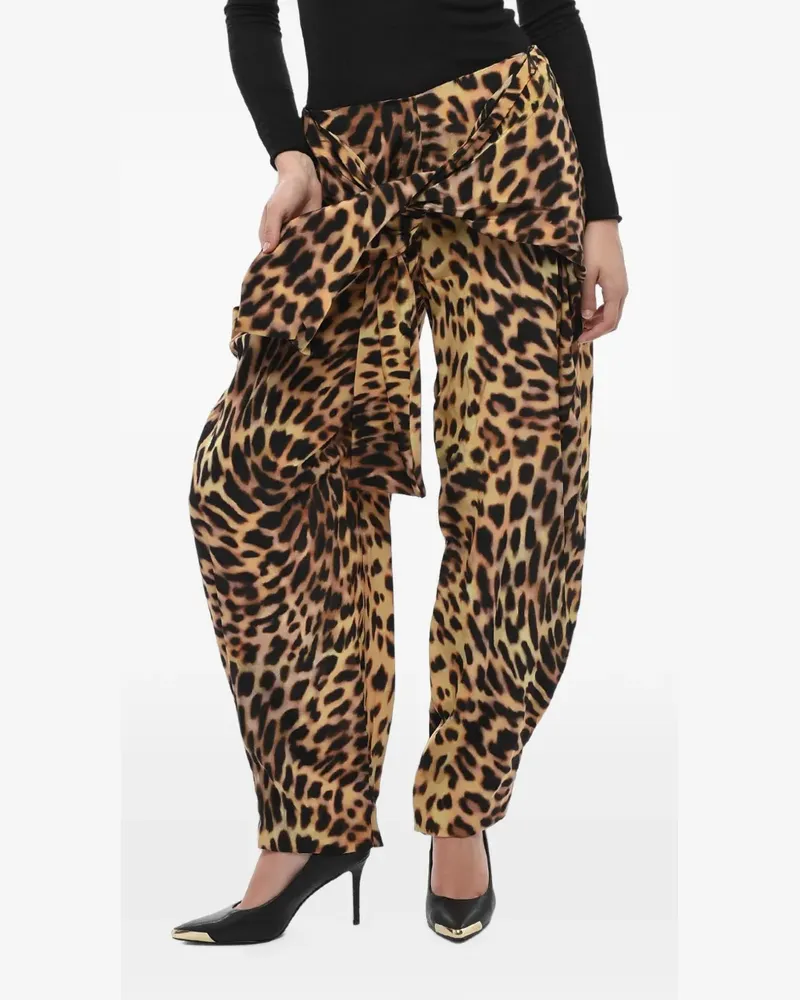 Stella McCartney leopard-print silk trousers - Nude Nude