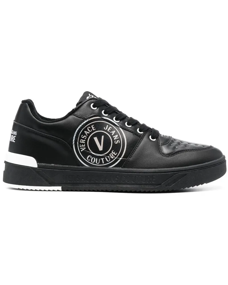 Versace Jeans V-Emblem Sneakers mit Logo-Print - Schwarz Schwarz