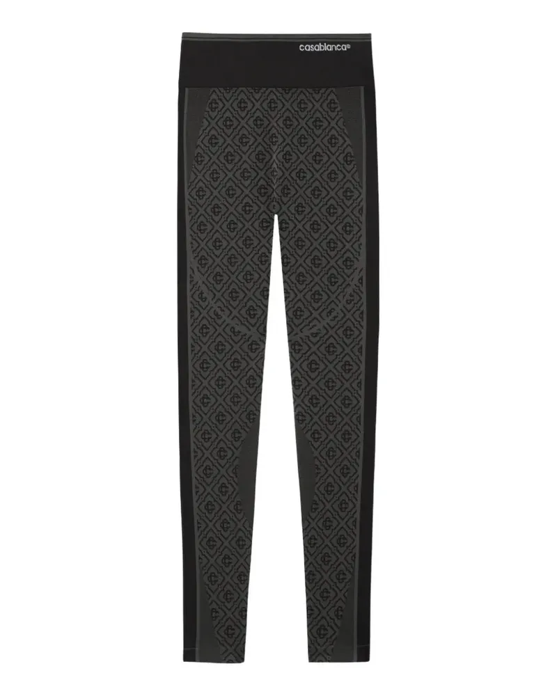 Casablanca Paris Nahtlose Leggings mit Monogramm-Print - Grau Grau
